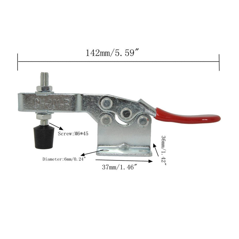 4 PCS Toggle Clamp 201B Hand Tool 198Lbs Holding Capacity Antislip Horizontal Quick Release Heavy Duty
