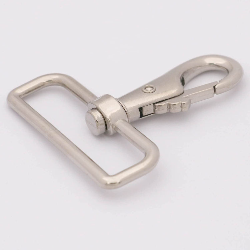 BIKICOCO 2'' Swivel Trigger Tilt & Bump Thumb Knob Bolt Snap Hook Lobster Claw Clasp Spring Loaded Clip, Round-Corner-Ring Ended, Silver - Pack of 10 Silver x 10 Pcs