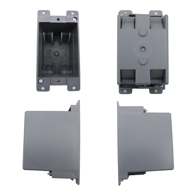 1-Gang PVC Old Work Switch/Outlet Electrical Box,14 cu.in.Old Work Electrical Box 1 Gang Extra Deep,ETL,for Home Improvement,Plastic Junction Box for Switches(1 Pack) 1 Gang | 1 pack