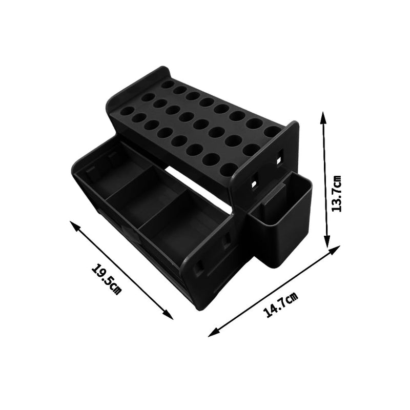 Dental Multi-Function Organizer, YOUYA DENTAL Plastic Dental Syringe Composite Organizer Resin Holder Applicator for Resin Adhesive Syringes Brush Dispenser Placement Rack (Black) Black