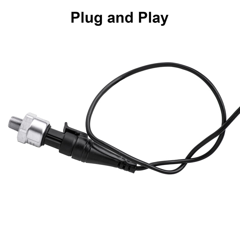 100 Psi Oil Fuel Pressure Sensor Transducer Sender 1/8" -27 NPT Thread with Harness Kit for Fuel Oil Air Water, 316 Stainless Steel Pressure Regulator 0-100 Psi Switch Sensor Transmitter