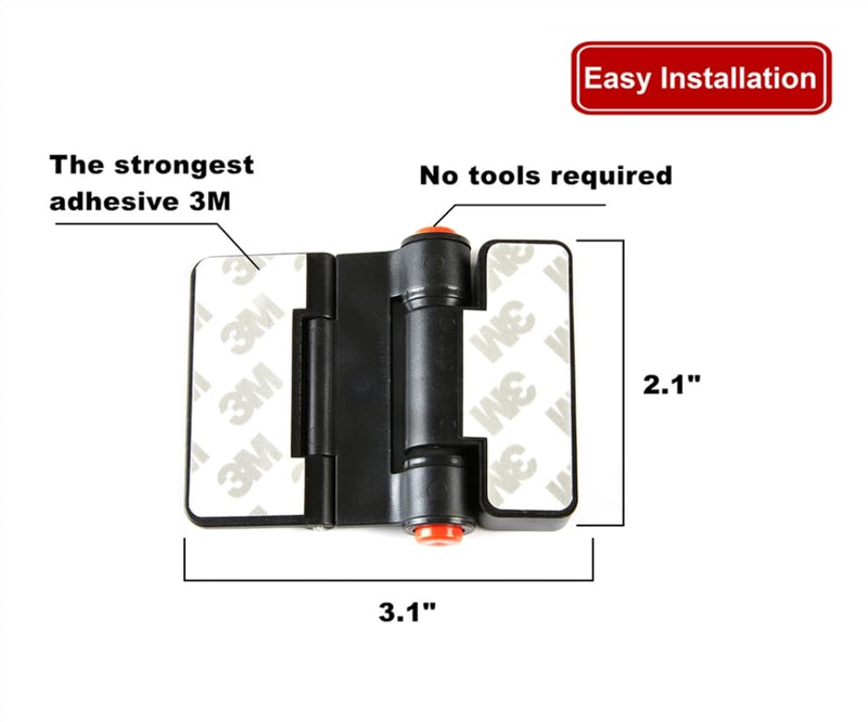 Refrigerator Adhesive Locks Double Button Fridge Door Lock with Key, Child Proof Freezer Cooler Door Lock, Child Baby Safety File Drawer Lock and Cabinet Locks (Black, 2) Black