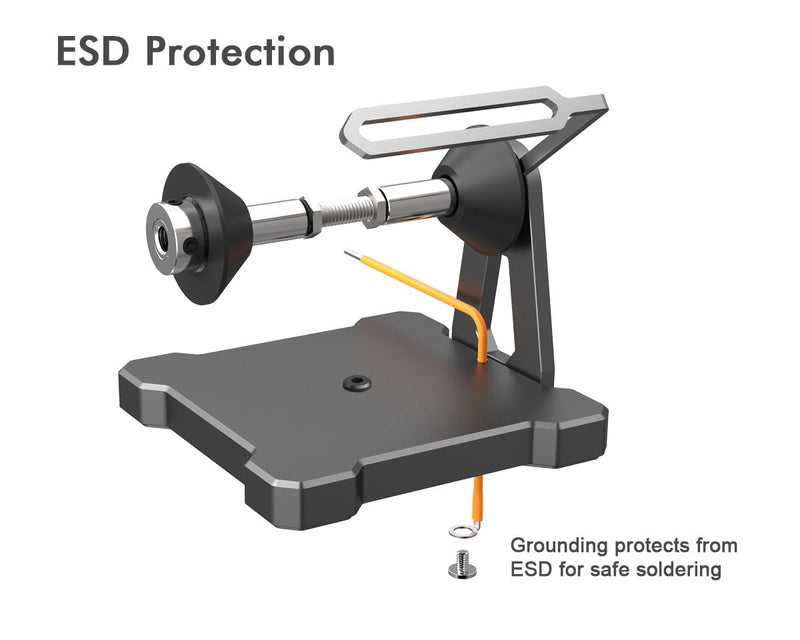 ElecGear Reel Stand, Dispenser for Solder Wire Spool, Electric Magnet Wire Roll and other String Cord Chain Rolls, Aluminum Desktop and Wall Mount Holder Bracket for PCB Soldering Craft Work