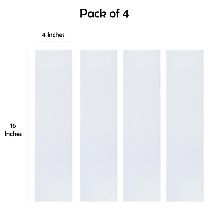 Rubber Bond Push Plates (4 Pack) 4" x 16" - Effortless Peel & Stick - Prevents Dents & Scratches - Self-Adhesive & Universal Fit (White) Push Plate - 4 Pack - 4"x16" White