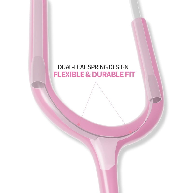 Scian 30G-PK Stethoscope - High-Fidelity Acoustics, Lightweight Aluminum, Satin Tube for Pediatrics & Nursing - Nurse Essentials in Pink
