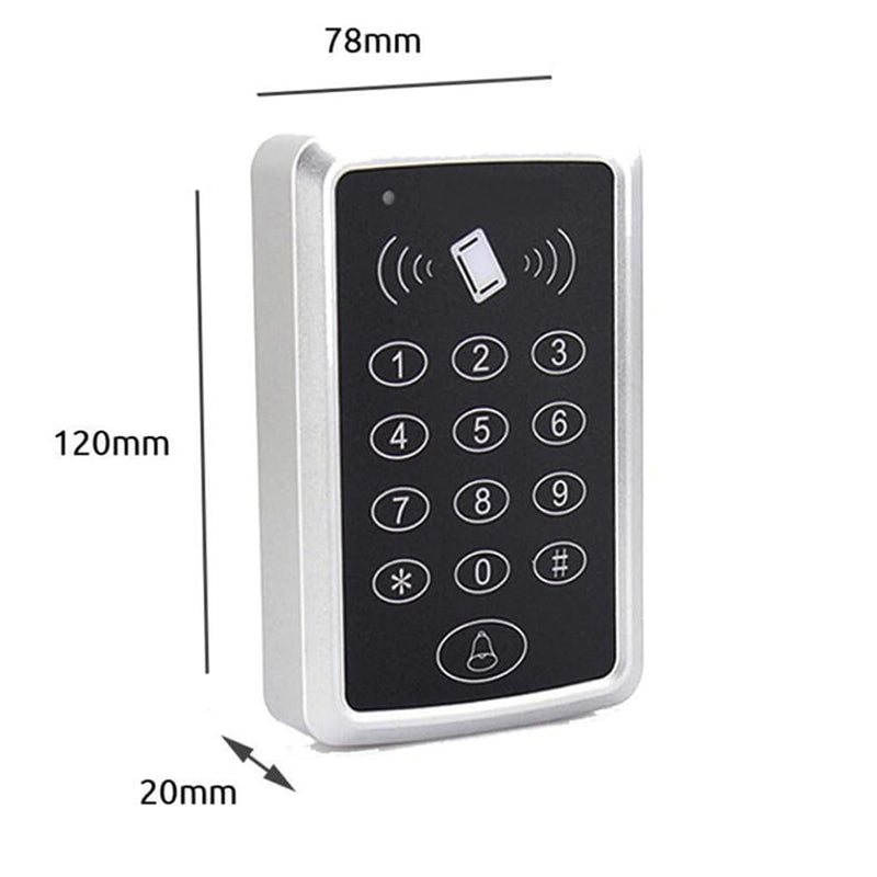 Door Access Control Keypad, Stand-Alone Password RFID Reader+5PCS Keyfob Keychain for Entry Home Security Access Controller