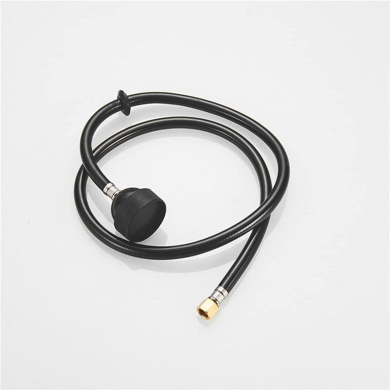Shampoo Bowl Sink Hose with Sprayer,Salon Hose Spray Head Attachment for Vacuum Breaker,Shampoo Bowls Hose for Salons Sink,1/4" Nut Black PVC Hose
