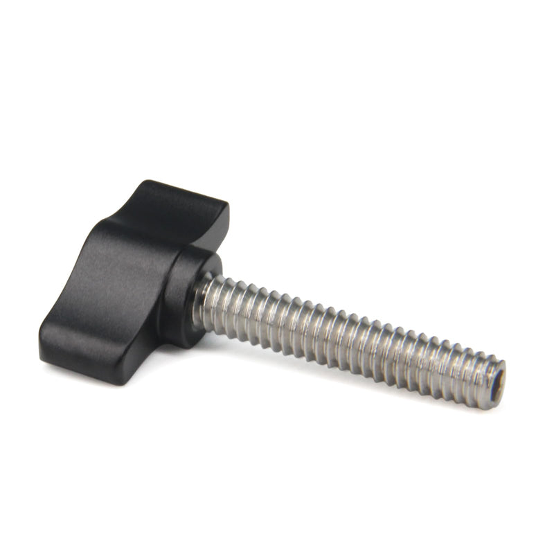 Zeberoxyz 4pcs 1/4"-20 x 1-1/4" Thumb Screws Stainless Steel with Black Aluminum Knob Standard/Coarse Thread Thumbscrew-Length: 1-1/4" (Size: 1-1/4") 1-1/4"