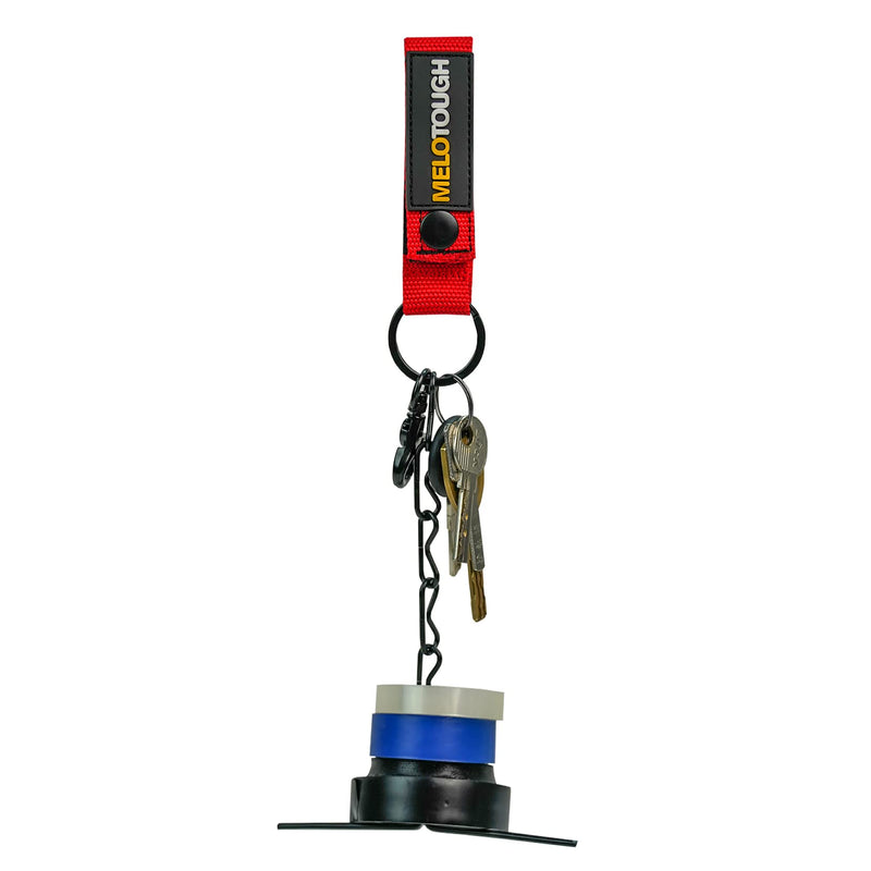 MELOTOUGH 2 PCS Tape Thong for Tool Belt Waist Electricians Tape Strap Holder Chain with Keyring and trigger snap hook Red Color