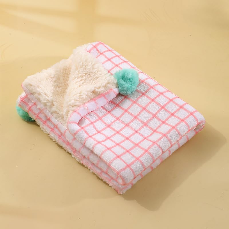Little Pillow for Cats Puppies Ultra Soft Fluffy Pet Calming Toy Half Donut Cuddler for Joint Relief Sleeping Improve Machine Washable Blanket Set-White White Set