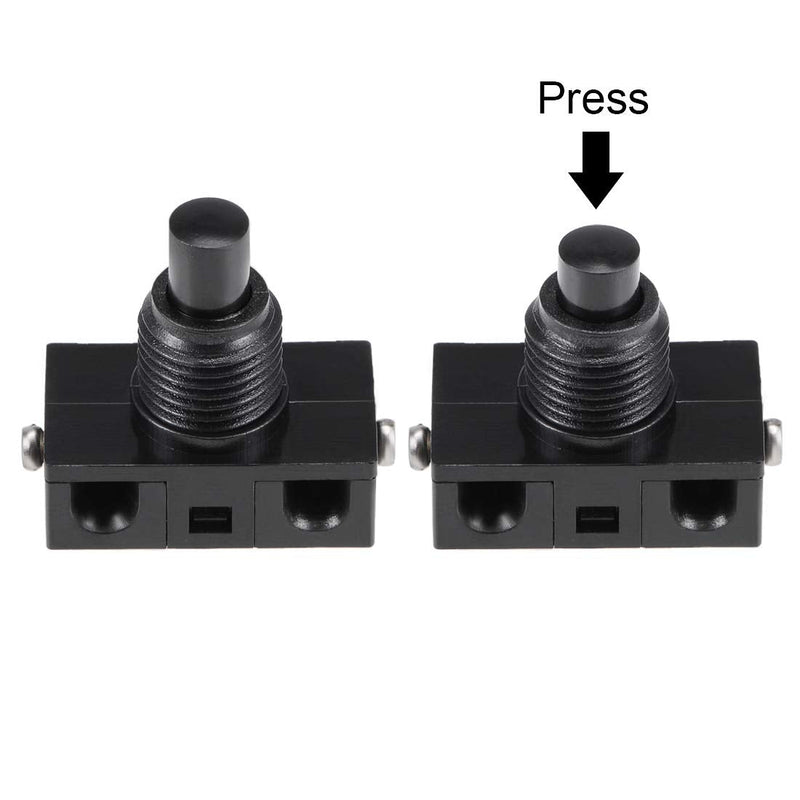 uxcell Inline Foot Pedal Push Button Switch, UFO Type Lamp Lighting Foot Control Latching ON/Off Footswitch Black 2 Pcs