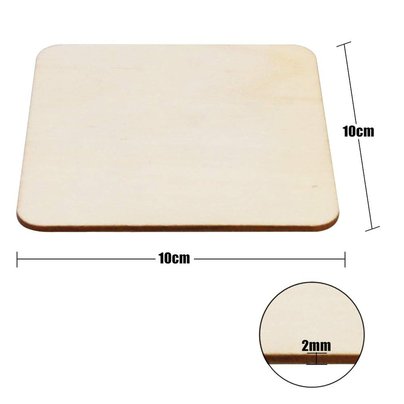 40Pcs Unfinished Laser Engraving Carving Blank Wood Pieces for Painting, Coasters, DIY Arts Craft Project, Staining and Decorations