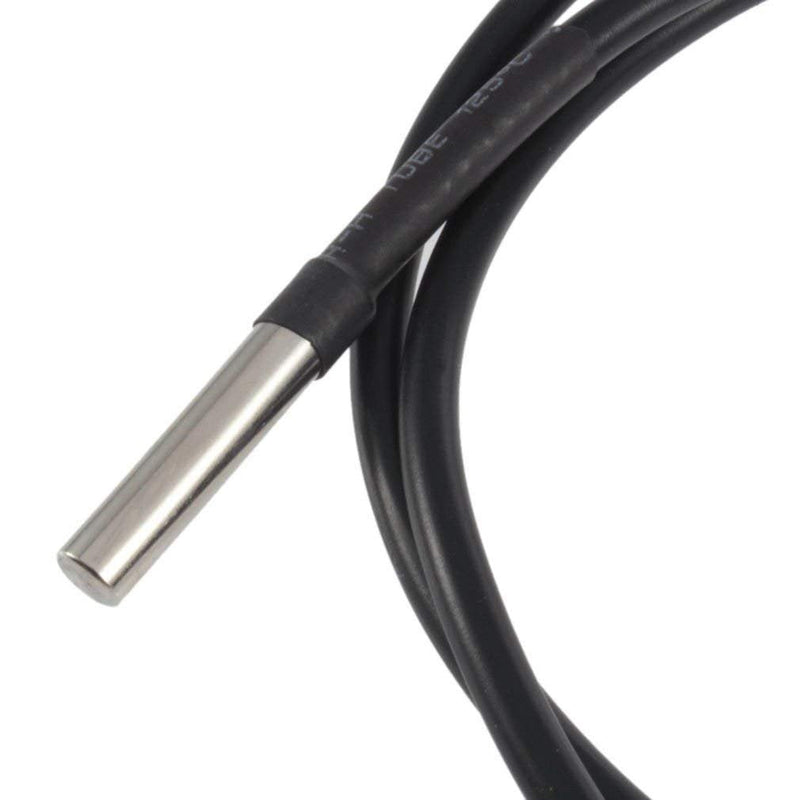 HiLetgo 5pcs DS18B20 Temperature Sensor Temperature Probe Stainless Steel Package Waterproof 1M Small