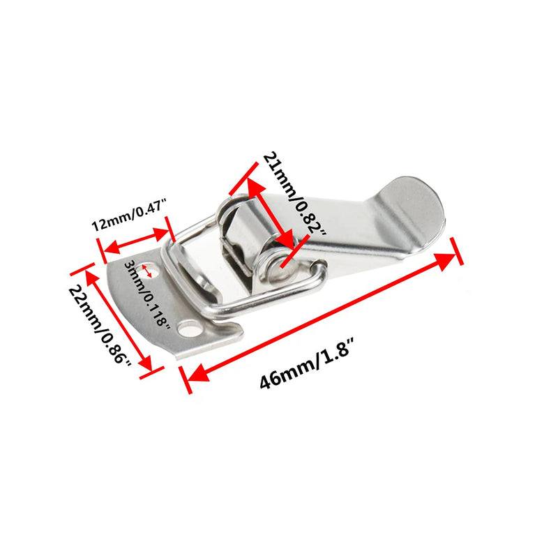 Toggle Latch Mini Size Stainless Steel Latch Catches Clamp for Toolbox, Cases, Chests - Pack of 10 46mm/1.81" 10pcs