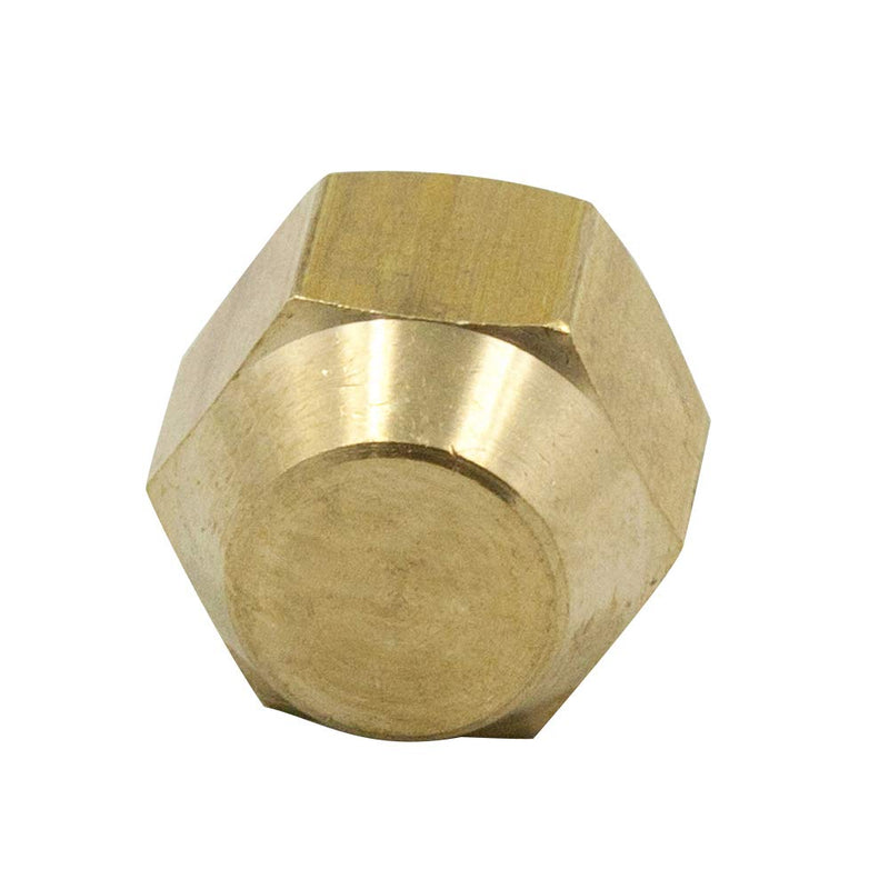 Legines 3/8" Flare Cap, Brass SAE 45 Degree Flare Tube Fitting, Pack of 2 3/8 Inch