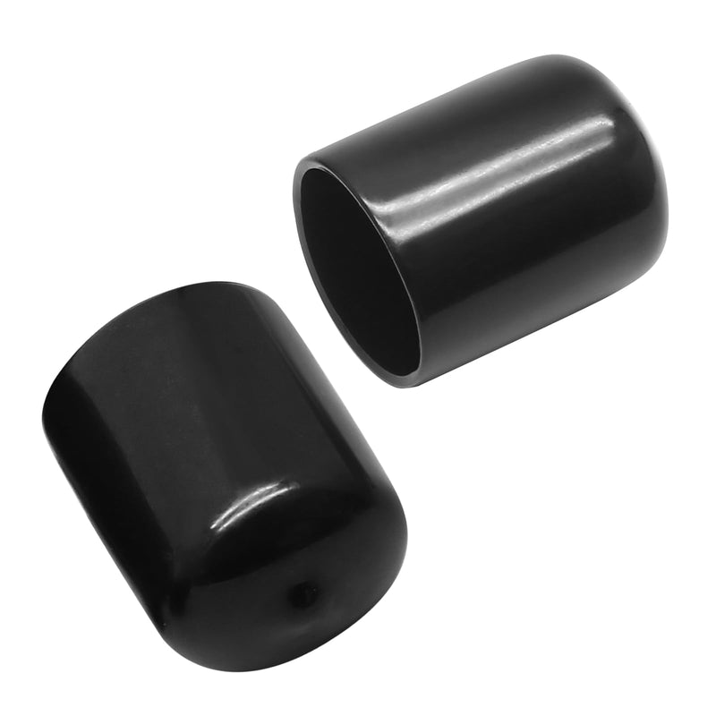 24 Pcs Round Rubber End Caps, 3/4" (19mm) ID Vinyl Flexible Screw Thread Protectors, Black Bolt End Caps for Metal Tubing Rod Bolt 19mm 24