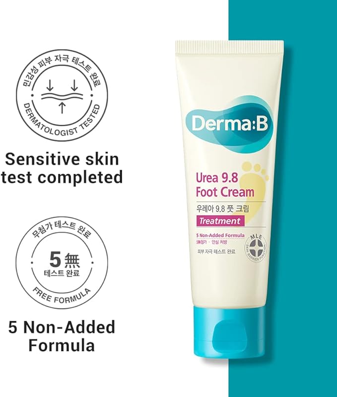 Derma B Urea 9.8 Foot Cream, 2.8 fl oz (80 ml), Dermabie, Foot Care, Heel Care, Heel Cream, Derma: B, Korean Body Care, Moisturizing Care - NewNest Australia