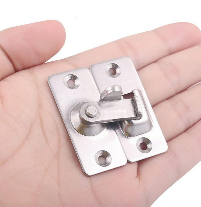 90 Degree Right Angle Door Lock Bolt Lock cam Lock Door and Window Sliding Lock Lever Bolt Storage Sliding Door Lock Pocket Special Door Lock (Silver)