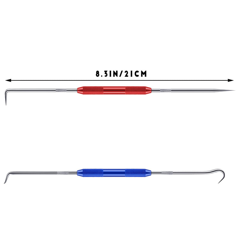 Zhehao 4 Pcs Double Pointed Scriber, 8.3 Inch Metal Scribe Tool Hook and Pick Tool Set Straight 45 Degree 90 Degree Tip Marking Tool for Machinists, Technicians or Craftsmen