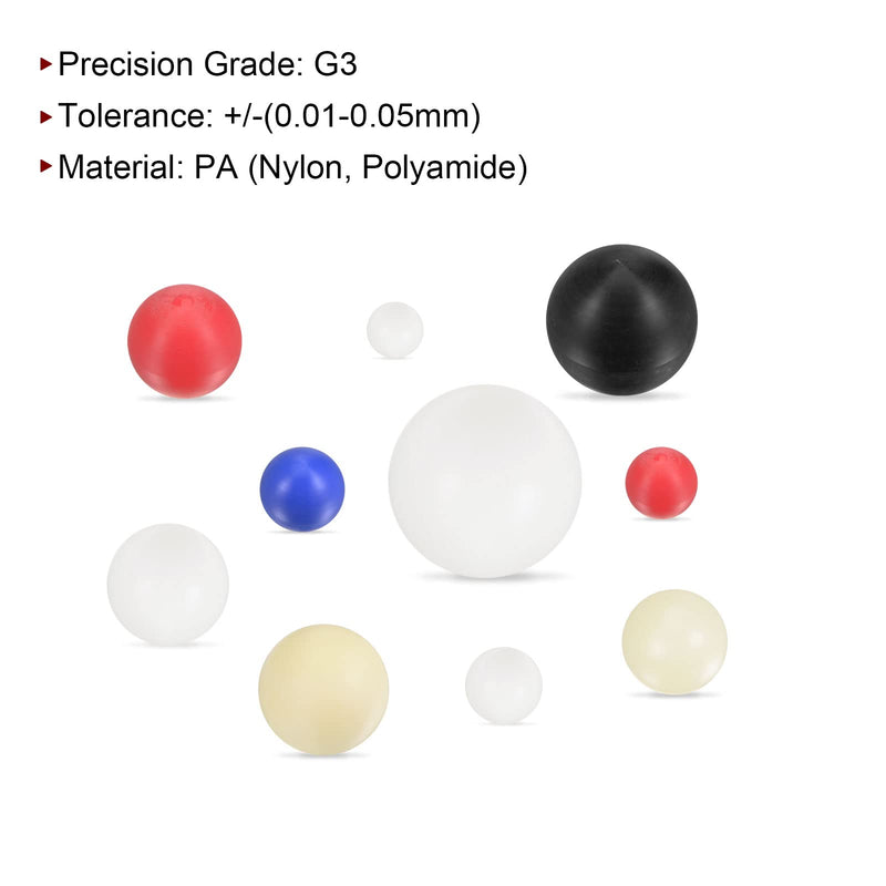 HARFINGTON 5pcs PA Nylon Solid Plastic Balls 3/8" G3 Precision Bearing Ball 9.5mm 5