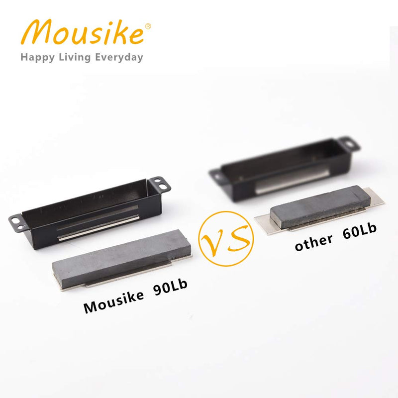 Mousike Magnetic Door Catch Heavy Duty 90lb Door Magnets with Strong Magnetic for Kitchen Cupboard Wardrobe Closet Cabinet Door Drawer Latch (Black 2 Pack) 2Pack Black