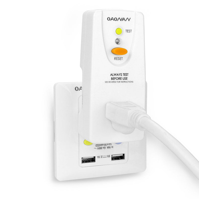 GFCI Adapter 15 Amp 3 Prongs Grounded, Waterproof, GFCI Plug Portable with One Outlet and Male Plug-in Ground Fault Circuit Interrupter to Protect Electric Safety