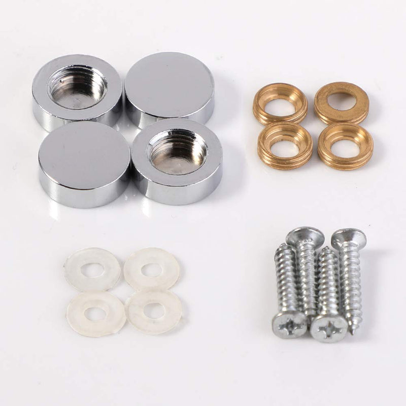 Mellewell 20 PCS Screw Covers Decorative Caps (Solid Construction) Mirror Screws Fasteners, 3/5" Diameter, Chrome 3/5 Inch