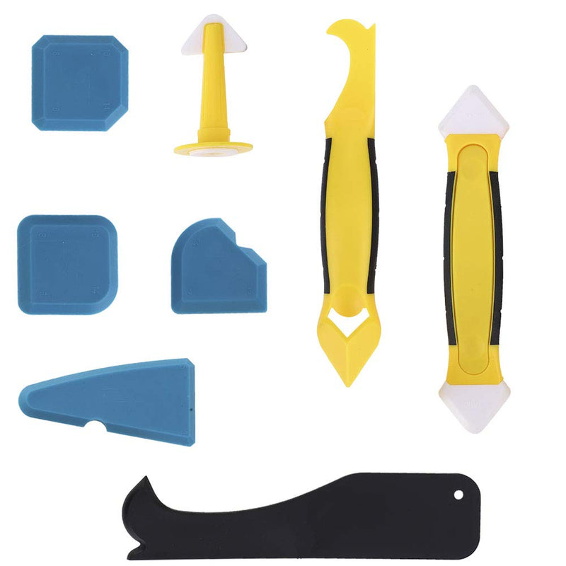 Walfront 8Pcs Silicone Sealant Scraper Plastic Spatula Silicone Sealant Remover Hand Operated Tool Scraper Joint Silicone Grout Remover Plastic Scraper, Scraper for Industrial Hardware Accessory