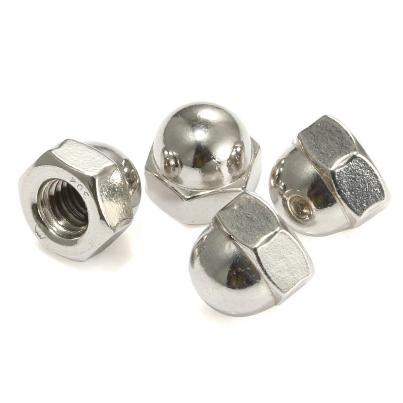 #10-32 Acorn Hex Cap Dome Head Nuts, 304 Stainless Steel 18-8, Bright Finish, Pack of 50 #10-32