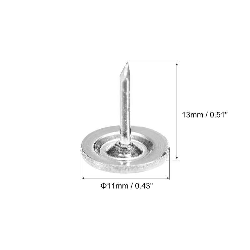 uxcell 50Pcs Upholstery Tacks, 11mmx13mm Flat Head Decorative Furniture Nails Thumb Tack for Furniture Sofa Headboards, White