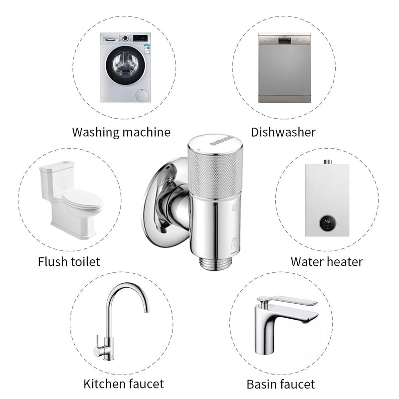 Large Flow Ceramic Valve Core Water Angle Valve, Wall Connection G1/2 Inch,G1/2 Inch Connection for Hose, Brass Chrome Plated for Basin, Kitchen, Water Heater