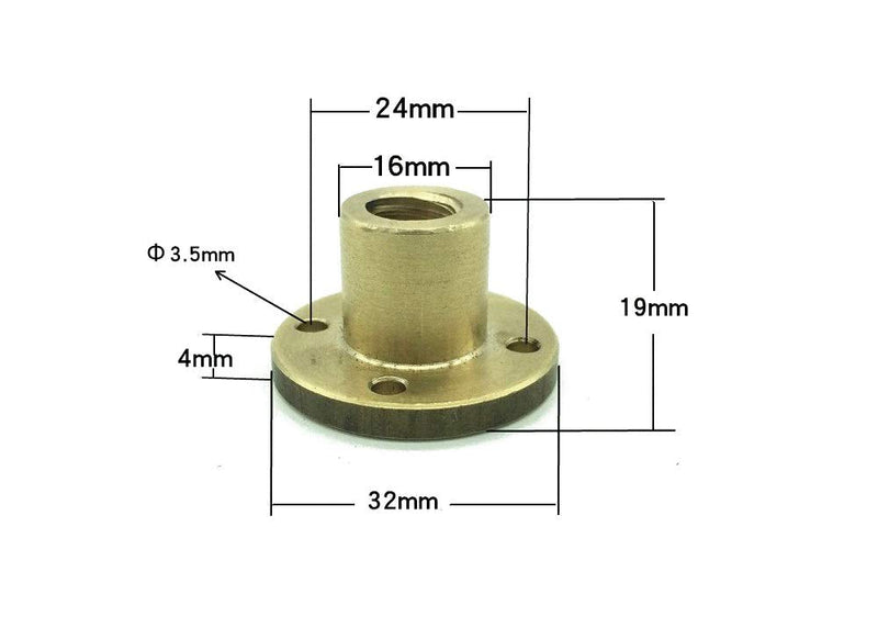 500mm T10 Tr10x8 10mm Lead Screw and Nut (2mm Pitch, 4 Starts, 8mm Lead) for 3D Printer and CNC Machine Z Axis T10x8 500mm+nut