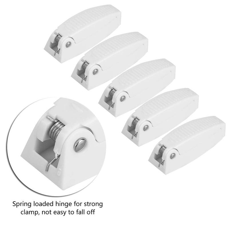 Health Gear Baggage Door Catch Camper, 5Pcs White ABS Door Catch Holder Door for RV Motorhome Trailer Travel Baggage, Holds RV Baggage Compartments and Doors