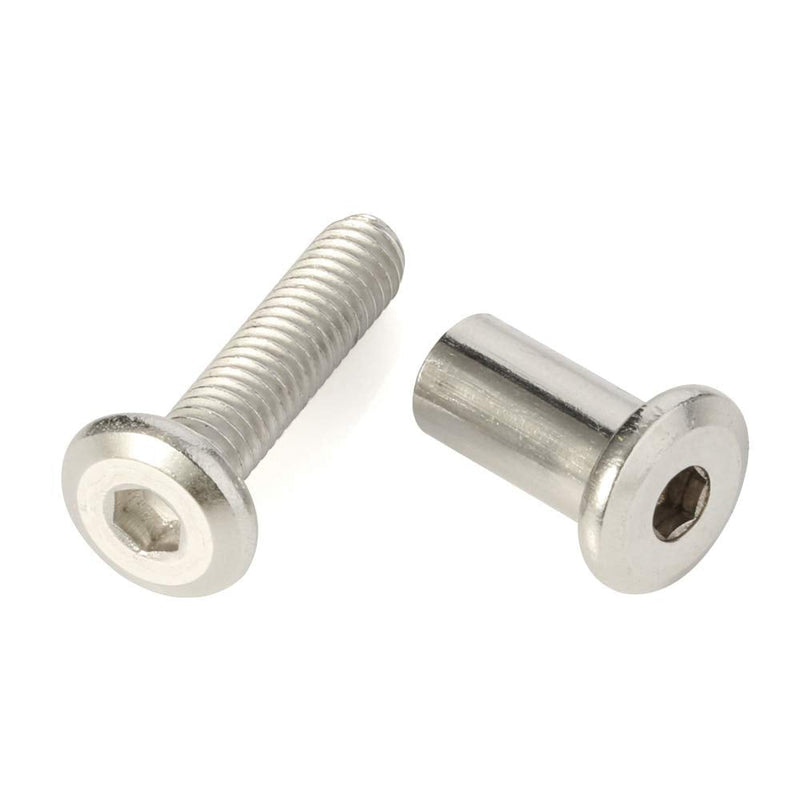 Screw Post Fit for 5/16" (8mm) Hole Dia, Male M6 x 18mm Belt Buckle Binding Bolts Furniture Screws, 304 Stainless Steel 18-8, 10 Sets