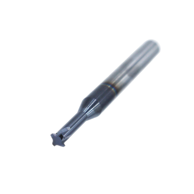 20-56 TPI Single Pitch 1/4in Solid Carbide Thread end Mill,0.018in Cutting Diameter,Necked to Thread 0.5in Deep,4 Flute Bits Tool for Medium Hardness Steel, Brass, Iron