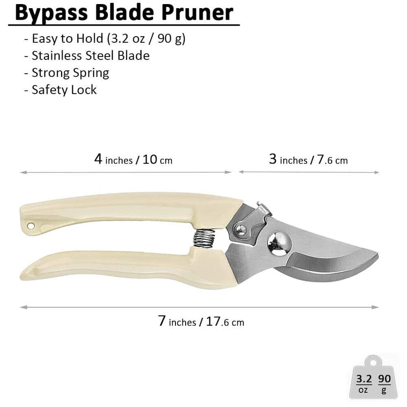 BUGUI Garden Shears Set of 2, Includes 1 Bypass Pruning Shears and 1 Straight Blade Garden Scissors, Sharp, Lightweight C012