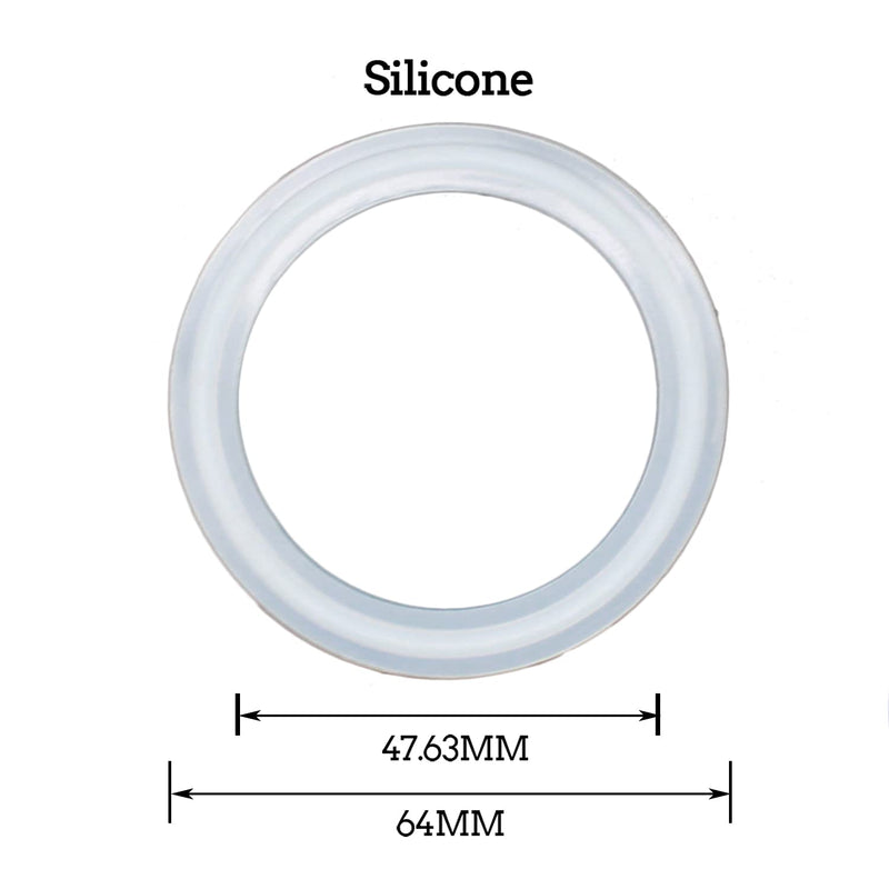 10 Pcs QiiMii White Silicon Tri clamp Gasket for Tri Clover Fittings 2"（2 INCH) 2 Inch