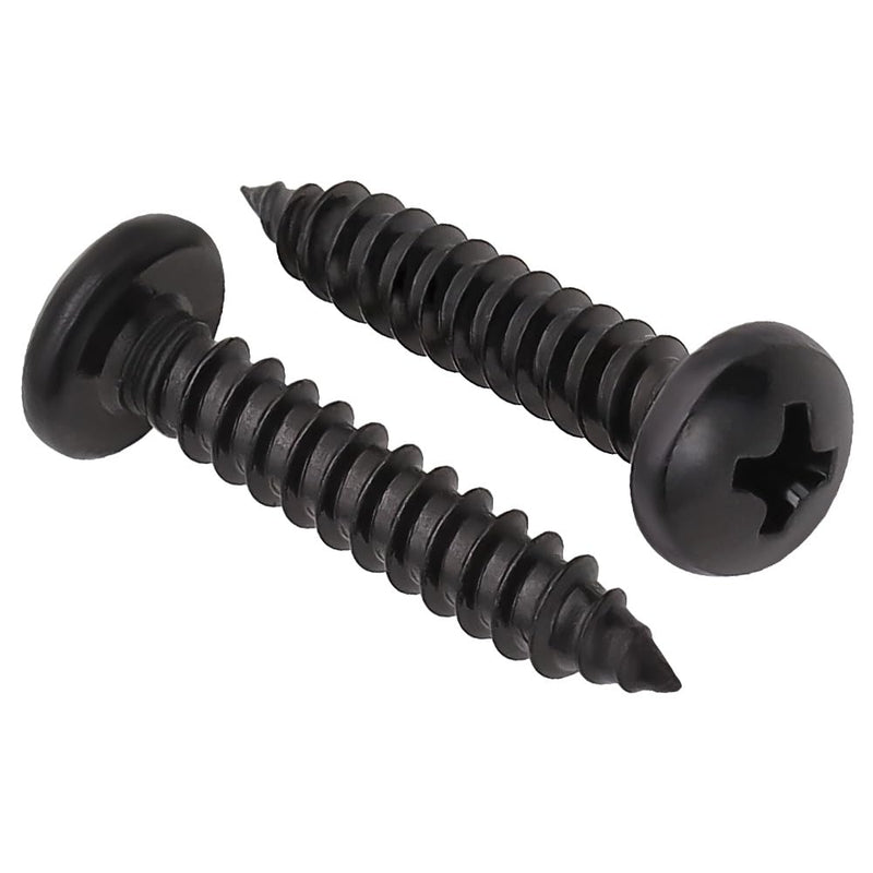 #10 x 3/4" (50 Pack) Stainless Steel Phillips Pan Head Wood Screws, Stainless Steel 304 (18-8), Pan Head Sheet Metal Screws Self Tapping Screws, Black Coated #10 x 3/4" 50