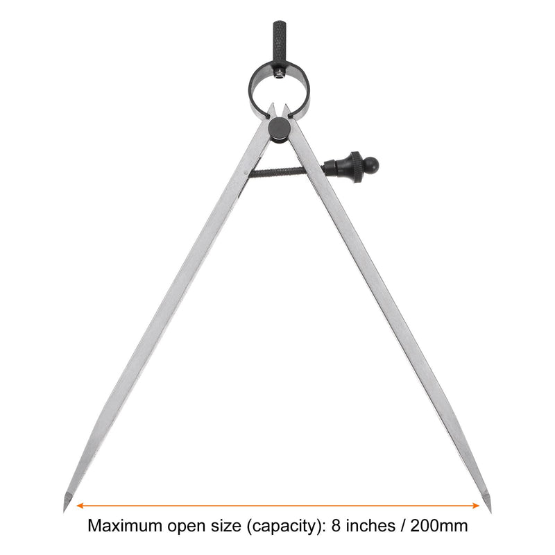 HARFINGTON Spring Joint Caliper 8 inch / 200mm Steel Adjustable Spring Divider Caliper with Solid Nut for Metalworking Geometry Drawing Woodworking 8"