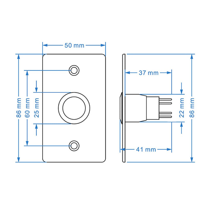 Waterproof IP67 Door Bell Button Switch Stainless Steel NO&NC Output