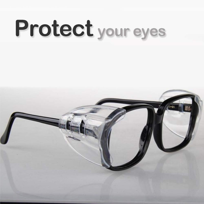 Korty 3/6/10 Pairs Eye Glasses Side Shields, Flexible Slip on Side Shields for Safety Glasses Fits Small to Medium 3 Pairs