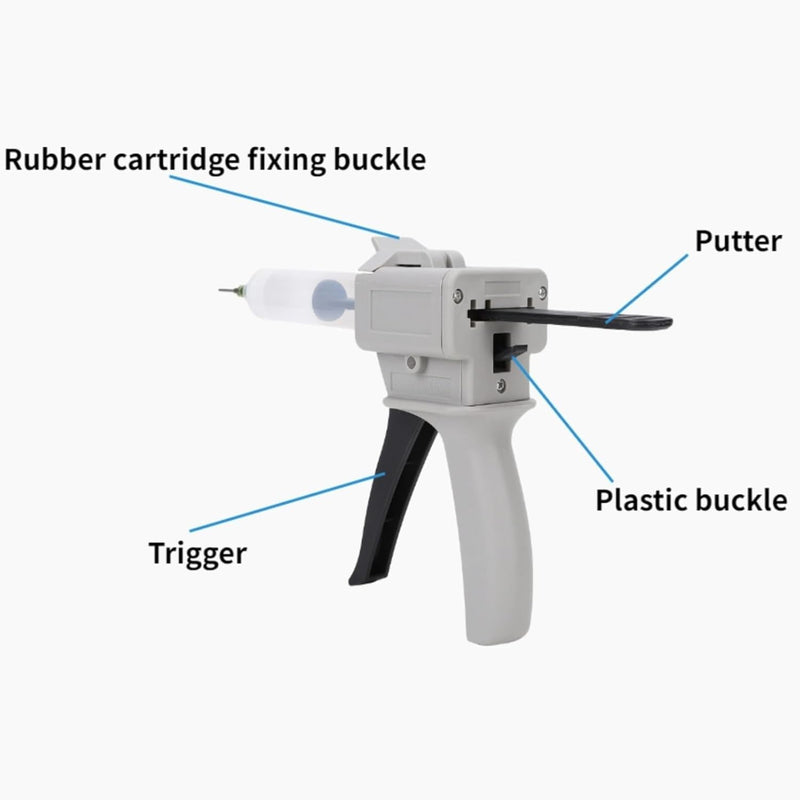 30ml Dispenser Glue Gun, Manual Dispenser Glue Gun Plastic Manual Single Tube Handle Tool for Pressing Squeezing (1) 1