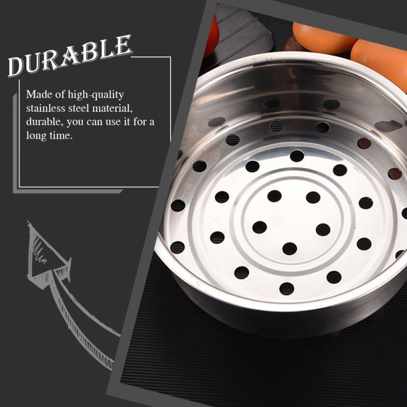 Cabilock Household Steamer Dish Set of 2 8.85 in Thicken Steamer Basket Stainless Food Insert for Rice Cooker Steaming Fish Shellfish Lobster Beef Pork Broccoli Poultry 22.5x22.5cmx2pcs Silverx2pcs
