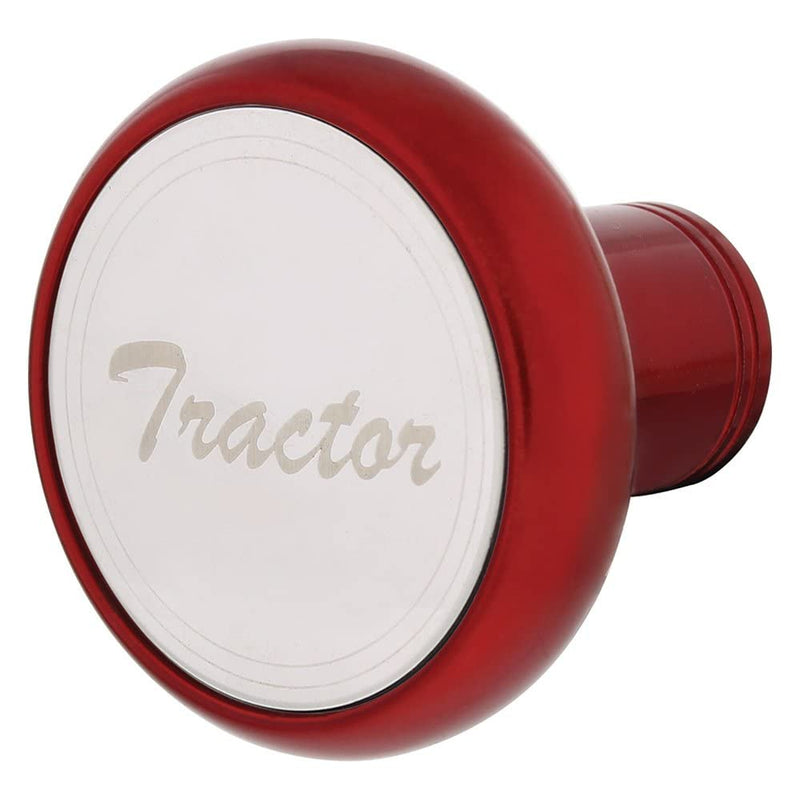 United Pacific 22967 - Air Brake Valve Control Knob - "Tractor" Deluxe Aluminum Screw- On, With Stainless Plaque - Candy