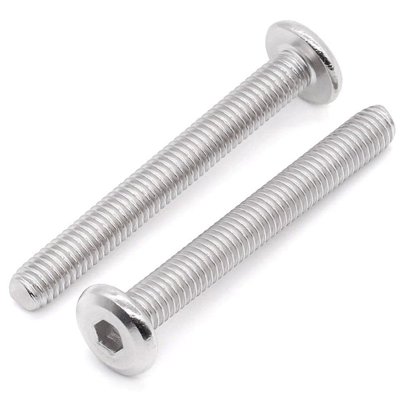 Glvaner M6-1.0 x 60mm Binding Screws Furniure Screws, Connection Bolt, Flat Round Head Socket Head Cap Screws, 304 Stainless Steel 18-8 Full Thread, 20 pcs