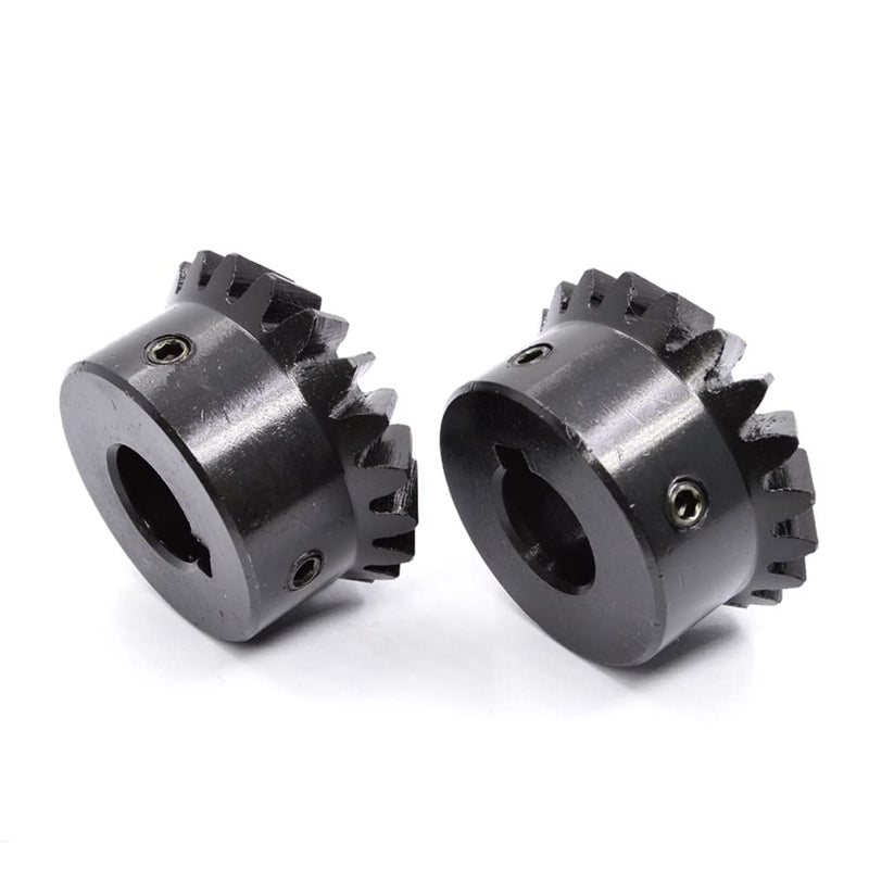 2 Pcs 2M 20 Teeth 8-18mm Shaft Hole Tapered Bevel Gear 1: 1#45 Steel 2 Module 90 Degree Steering Gear with M5 Fixing Hole(16mm) 16 mm