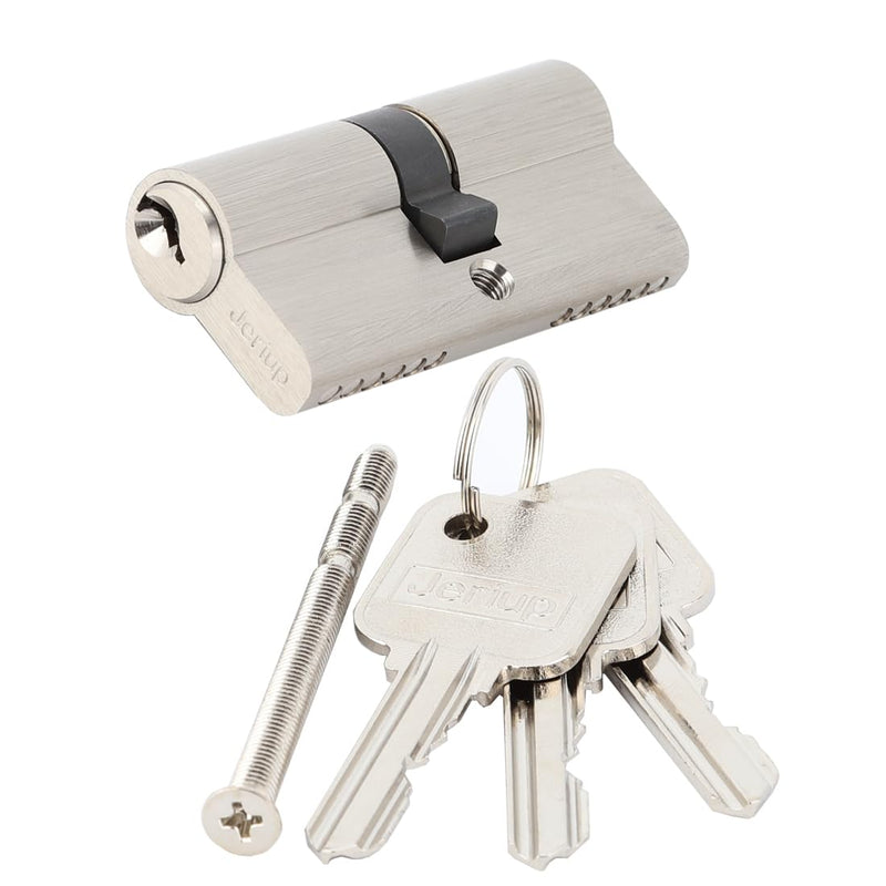 65mm (27.5/10/27.5) Both Side keyed Euro Profile Lock Cylinder with 3 Yale Keys, Both Side Open Copper Lock Cylinder, Anti-Rust Corrosion Resistant Anti-Theft Wooden Door Lock Cylinder