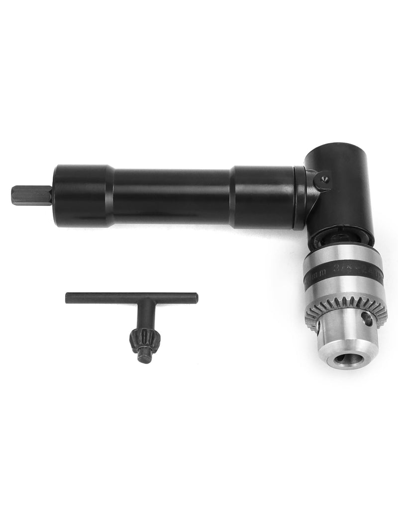 QWORK 90 Degree Right Angle Drill Attachment Adapter with 8mm Hex Compatibility for Power and Hand Drills