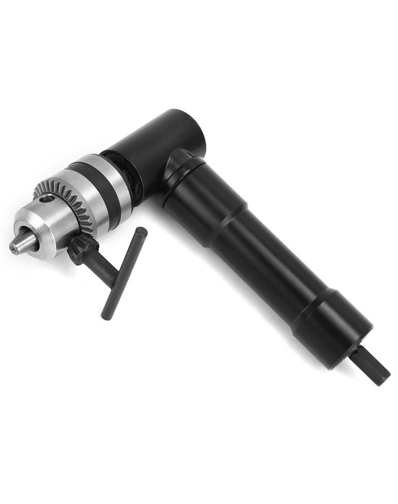 QWORK 90 Degree Right Angle Drill Attachment Adapter with 8mm Hex Compatibility for Power and Hand Drills