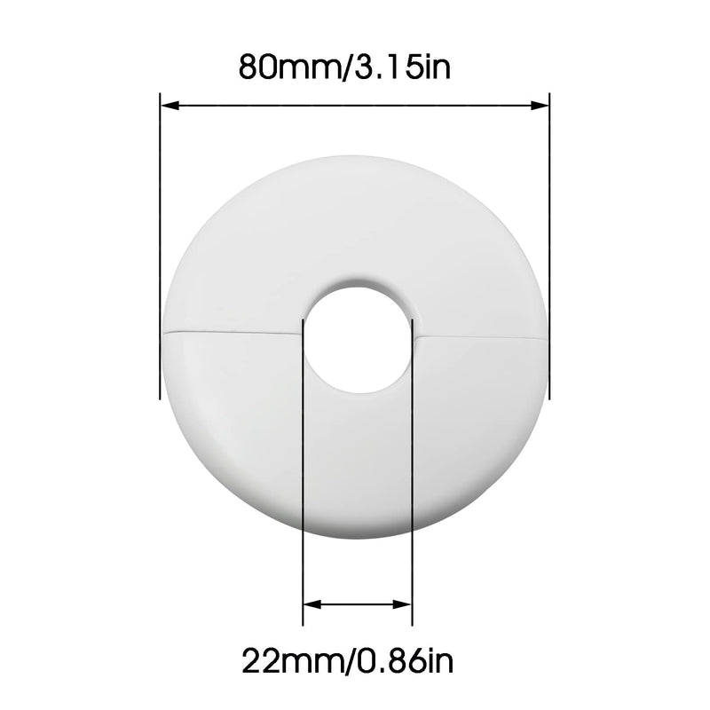 2pcs Pipe Hole Air Conditioning Hole Decorative Cover 22x80mm Snap On White Round Cover Round Escutcheon Plate